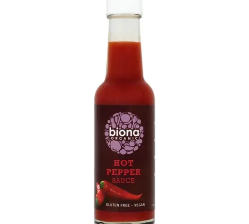 Biona Organic Hot Pepper Sauce 140ml Gluten Free Vegan